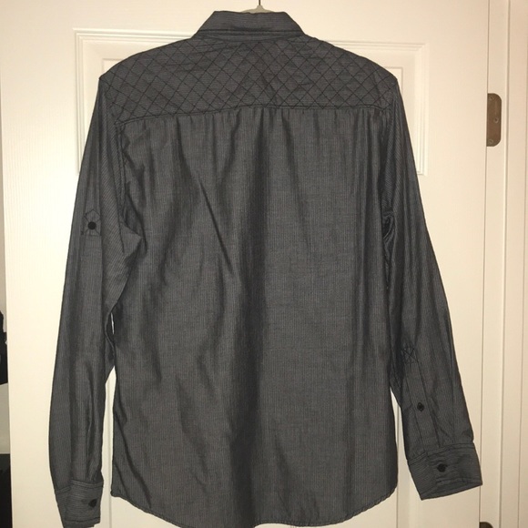 Helix Long-Sleeve Grey Athletic-Fit Button Up - Picture 5 of 5
